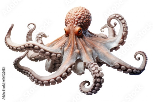 Octopus illustration  white background. Generative AI