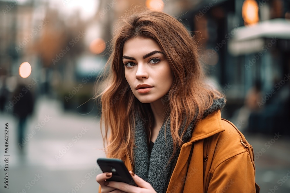 shot of a young woman using her cellphone in the city shot of a young woman using her cellphone in the city