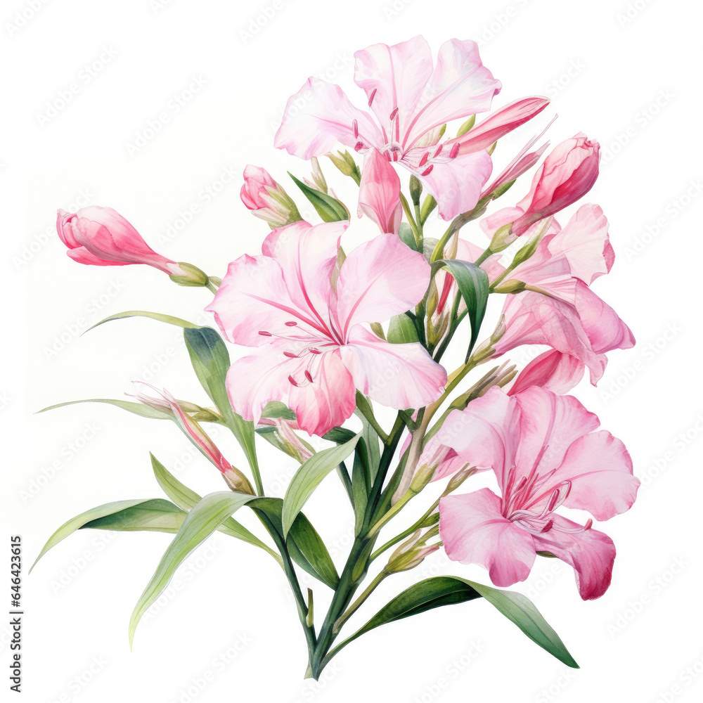 Obraz premium Watercolor oleander . Generative Ai