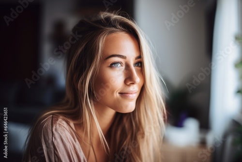 shot of an attractive young woman at home