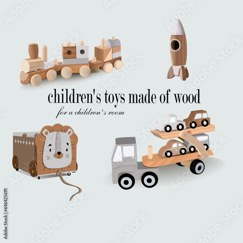 stylish wooden toys for a children's room
