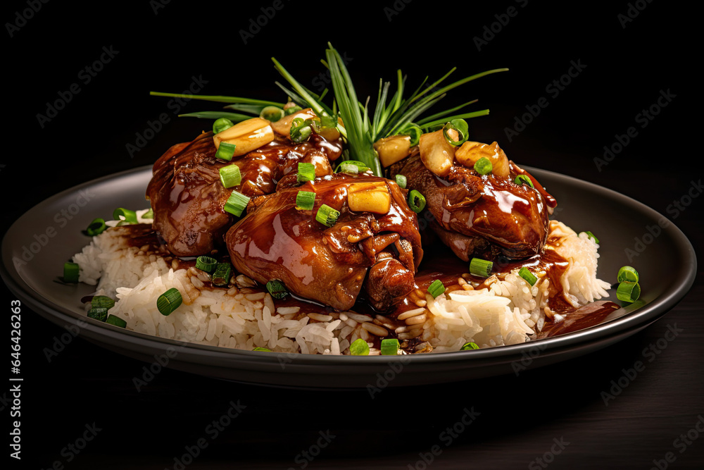 Chicken Biryani with rice and herbs parsley Generative AI Chicken Biryani with rice and herbs parsley Generative AI