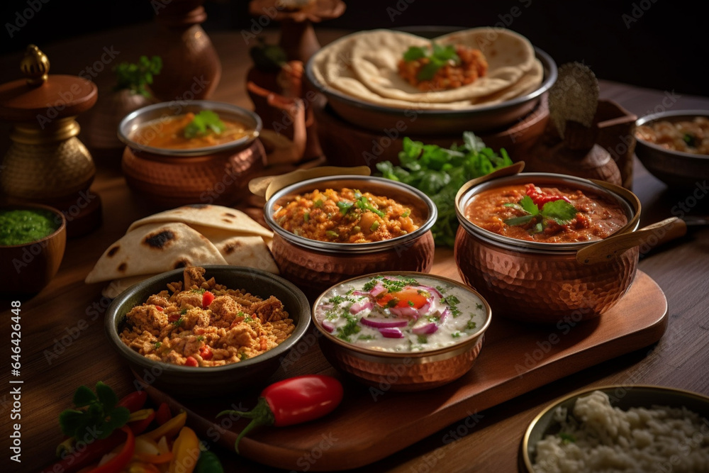 A macro close up of a traditional indian food on the indian market, insane details, hyper quality, product view, AI Generative