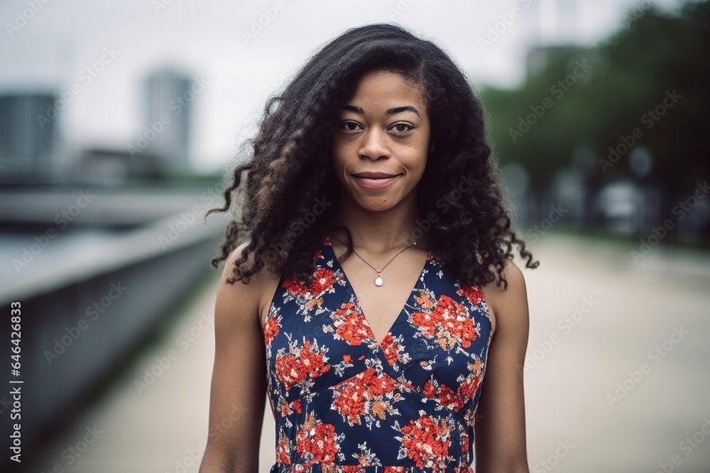 shot of a woman wearing a skater dress