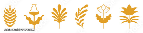 Vector logo design templates, elements, organic, eco and bio stickers and badges, ecology and recycle concepts, nature and environment, tree and leave