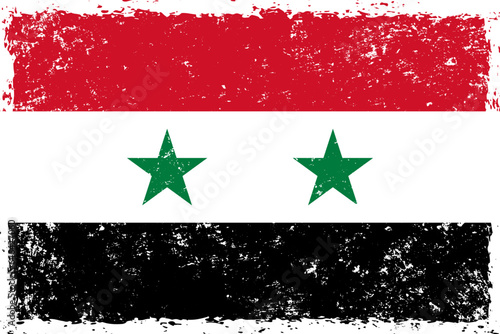 Syria flag grunge distressed style