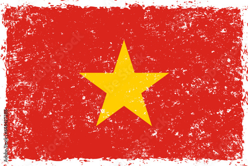 Vietnam flag grunge distressed style