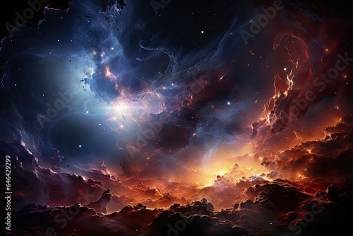 Colorful nebula, stars and galaxies in cosmic harmony., generative IA
