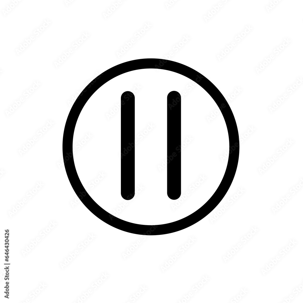 pause button vector on white background pause button vector on white background