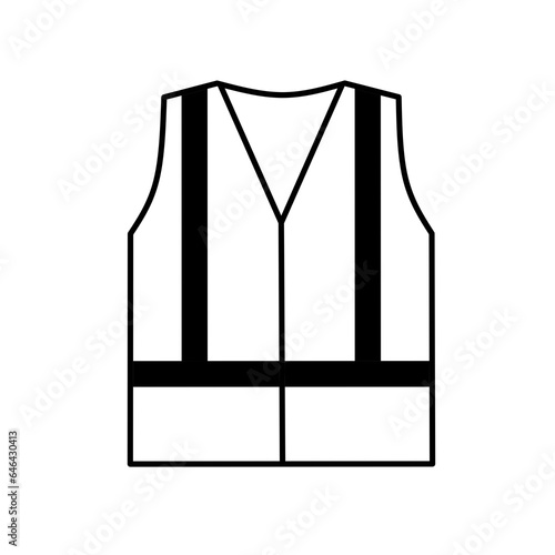 safety vest icon vector on white background