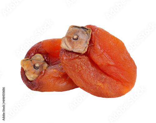 dried persimmon on white background photo