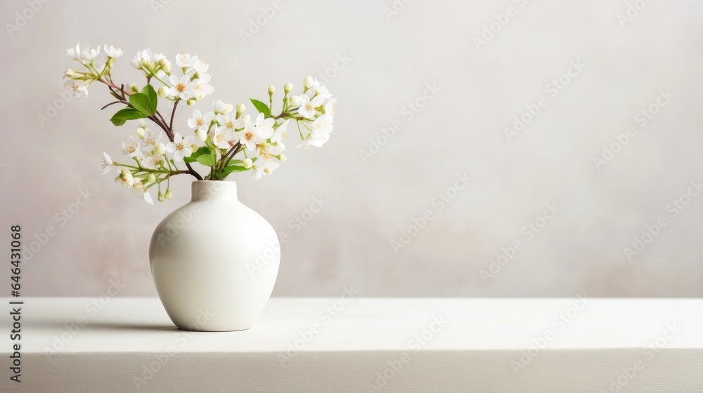 Beautiful flower in vase background, close-up with soft focus, Generative AI illustration Beautiful flower in vase background, close-up with soft focus, Generative AI illustration