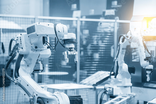 фотографія The high technology material handling process by automatic robotic system
