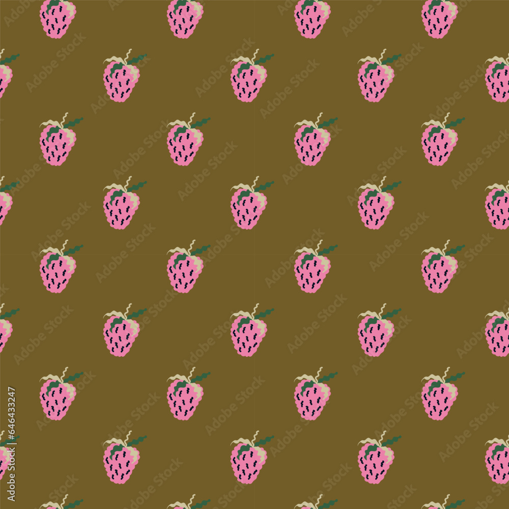 Cute strawberries seamless pattern. Doodle strawberry endless background. Hand drawn fruits wallpaper Cute strawberries seamless pattern. Doodle strawberry endless background. Hand drawn fruits wallpaper