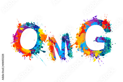 OMG. Abbreviation from vector splash paint letters