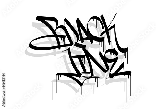 BLACK LINE word graffiti tag style