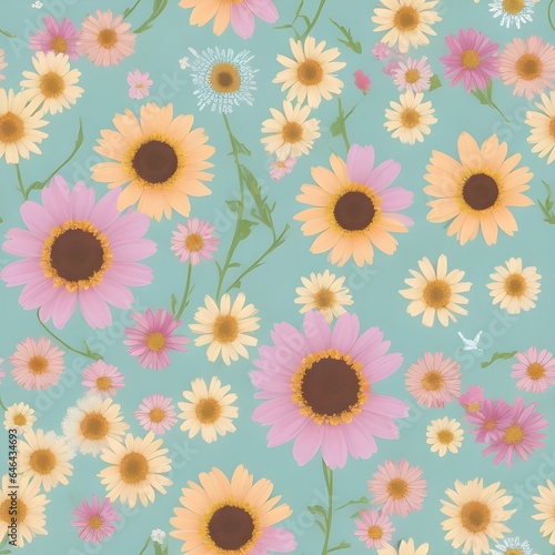 seamless floral pattern ai generated. © MDshaiful