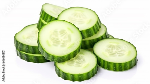 Cucumber slices isolated on white background