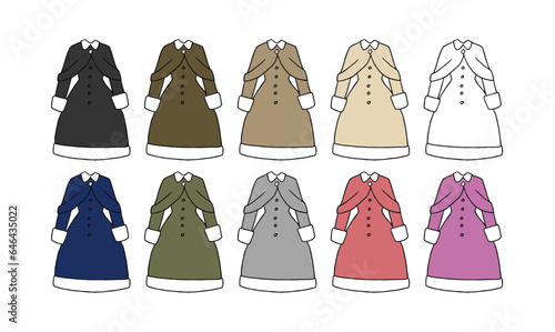 コートのイラストセット