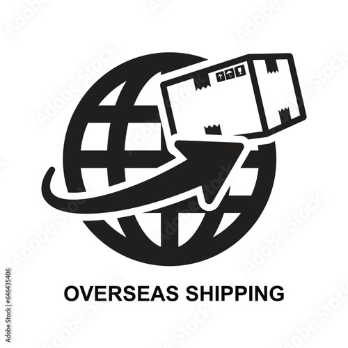 Overseas shipping icon isolated on background vector illustration.