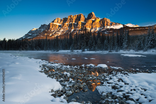 Castle Mountain in winter, Banff National Park, Alberta
