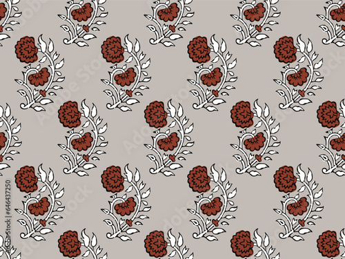 FLORAL BLOCK ALL OVER PRINT SEAMLESS PATTERN VECTOR ILLUSTRATION DESIGN