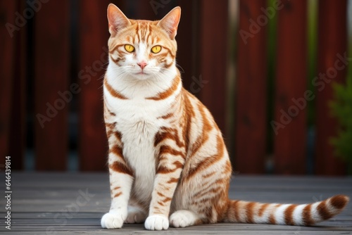 white and orange-striped cat with darker stripes resembling tan lines © Alfazet Chronicles