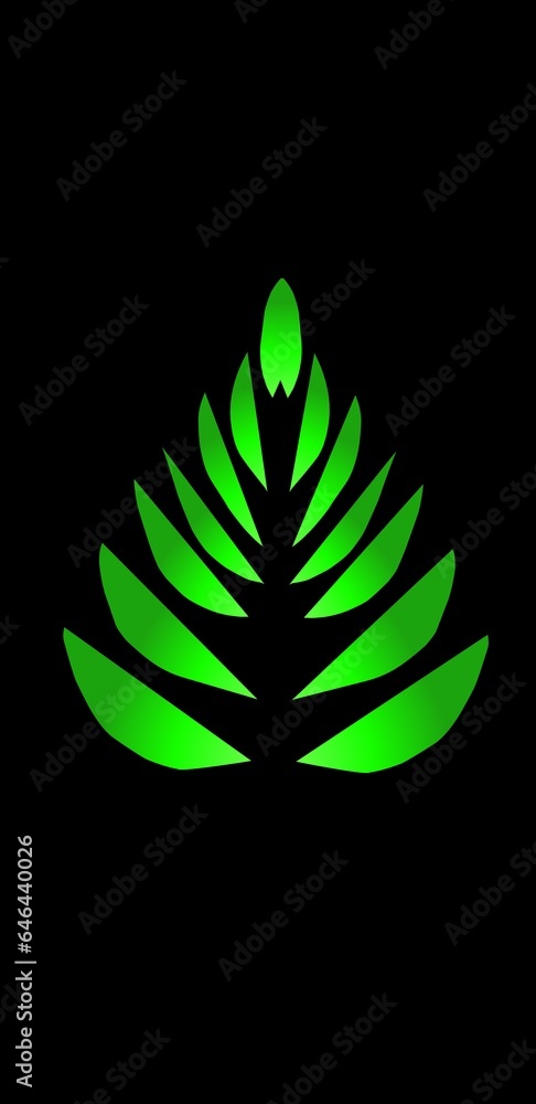 Obraz premium green christmas tree logo vector art