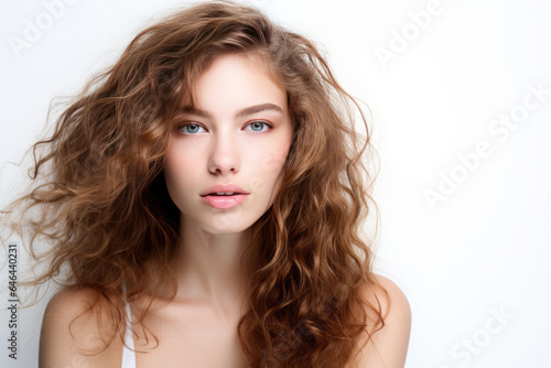 Modern Young Woman Model On A White Background . Сoncept Selflove, Fashion Trends, New Generation Feminism, Photoshoots