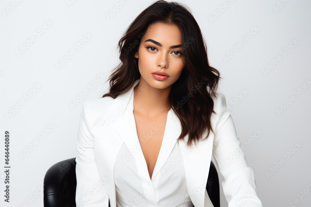 A Woman In A White Suit Sitting At A Desk. Сoncept Womaninsuits, Whitesuitstyle, Deskgoals, Officeambience. Сoncept Modern Professional Outfit, Desk Organization, Womens Role In The Workplace A Woman In A White Suit Sitting At A Desk. Сoncept Womaninsuits, Whitesuitstyle, Deskgoals, Officeambience. Сoncept Modern Professional Outfit, Desk Organization, Womens Role In The Workplace