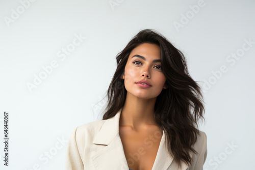 A Woman In A White Suit Posing For A Picture. Сoncept White Suit Fashion, Confidence Of Women, Feminine Elegance, Power Of Posing