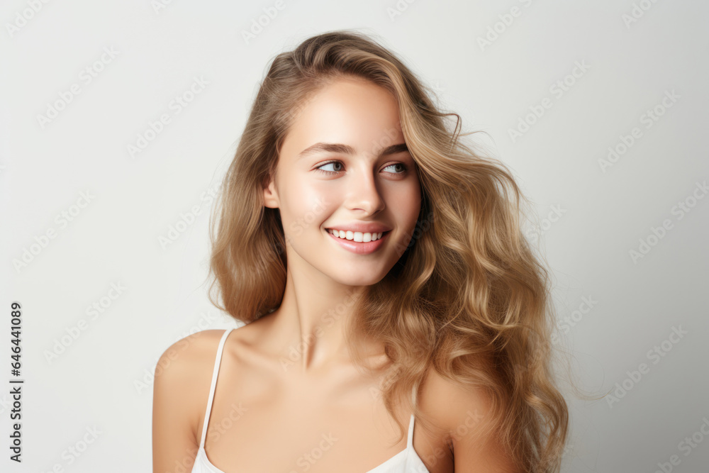 Radiant Young Woman Model On A White Background . Сoncept Radiant Beauty, Confident Selfexpression, The Power Of Color, Pose Photography Radiant Young Woman Model On A White Background . Сoncept Radiant Beauty, Confident Selfexpression, The Power Of Color, Pose Photography