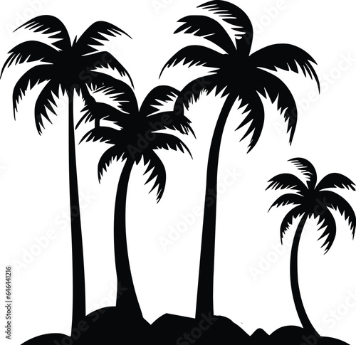 silhouettes of palm trees