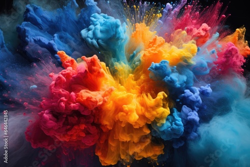 powder dyes in primary colors creating a vibrant explosion © Alfazet Chronicles
