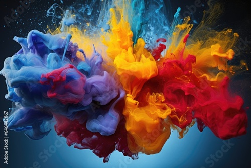 powder dyes in primary colors creating a vibrant explosion