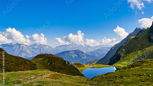 Blick zum Schwarzsee und dem Hochjoch Klettersteig im Montafon