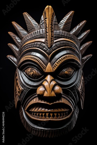 Tiki Mask of some Tribu over a Dark Background.