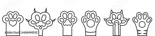 Cat paw. dog paw. cat breed vector doodle illustration
