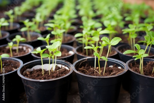 seedlings growing in recycled coffee cup planters