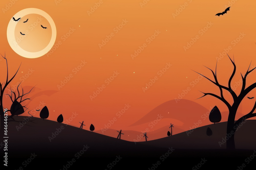 Bat Pumpkins In The Spooky Night, Halloween Backdrop background Bat Pumpkins In The Spooky Night, Halloween Backdrop background