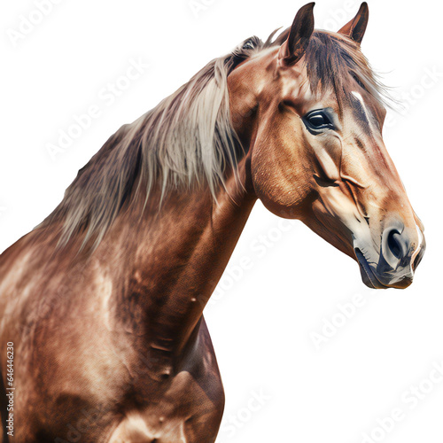 Elegant brown horse isolated on transparent
