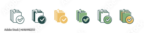 task list document approved with checkmark icon vector complete work checklist clipboard symbol illustration for web and app