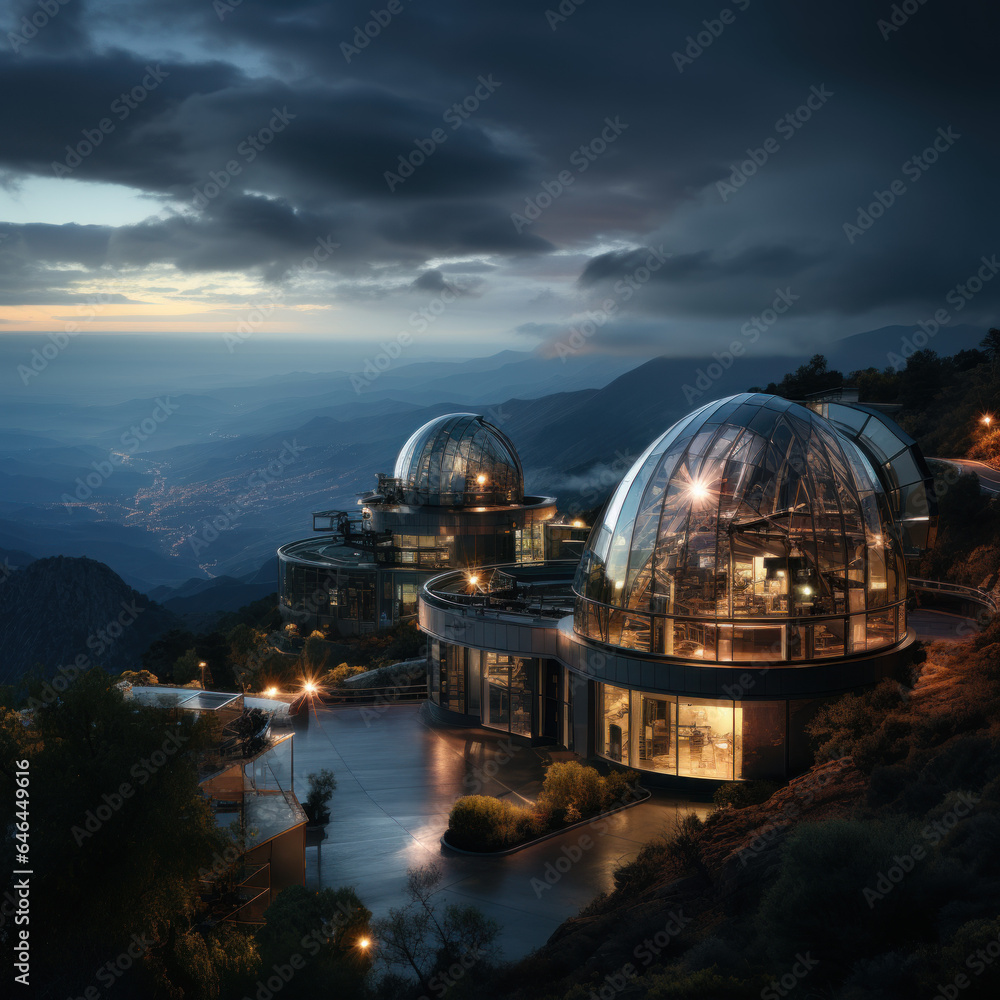 Obraz premium A celestial observatory perched atop a mountain 