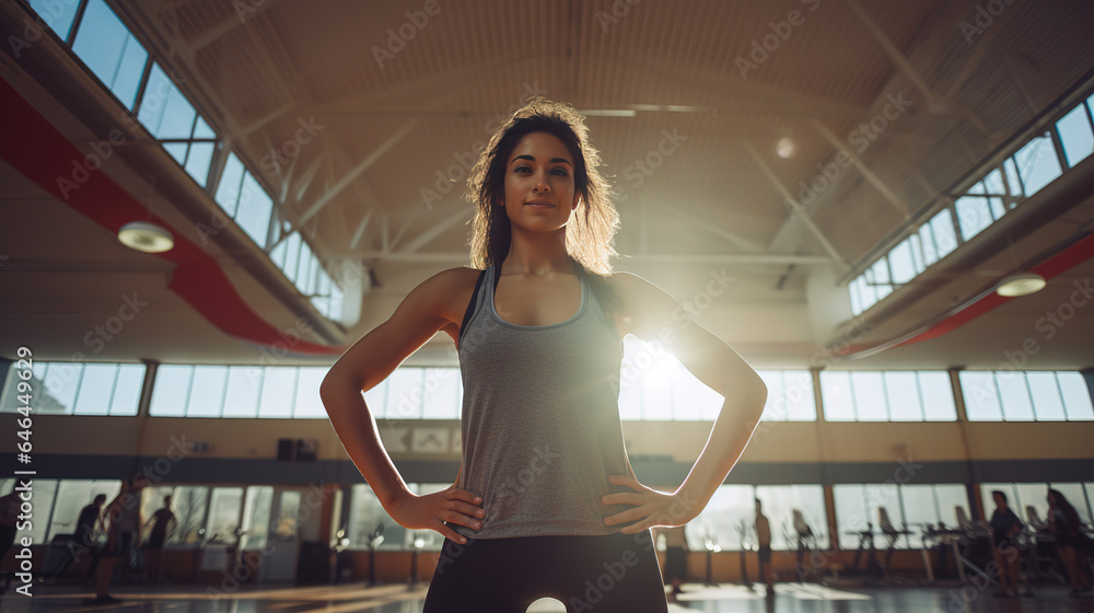Fototapeta premium Young, Fit Woman Practicing Yoga with Grace and Strength