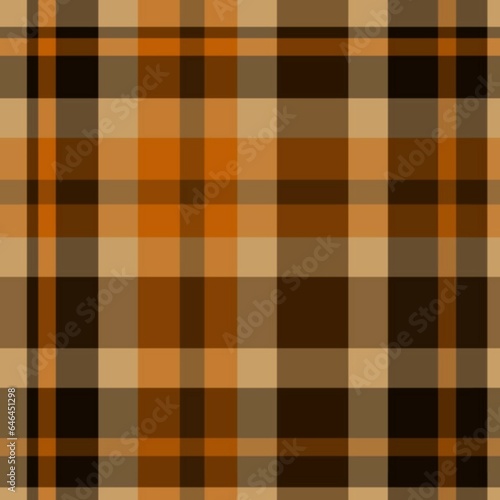 Seamless pattern in brown and black colors for plaid, fabric, textile, clothes, tablecloth and other things. Vector image.