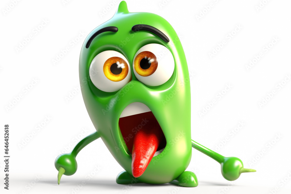 green jalapeno Cartoon character green jalapeno Cartoon character