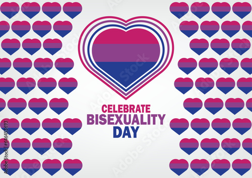 Celebrate Bisexuality Day. Holiday concept. Template for background, banner, card, poster with text inscription. Vector illustration.