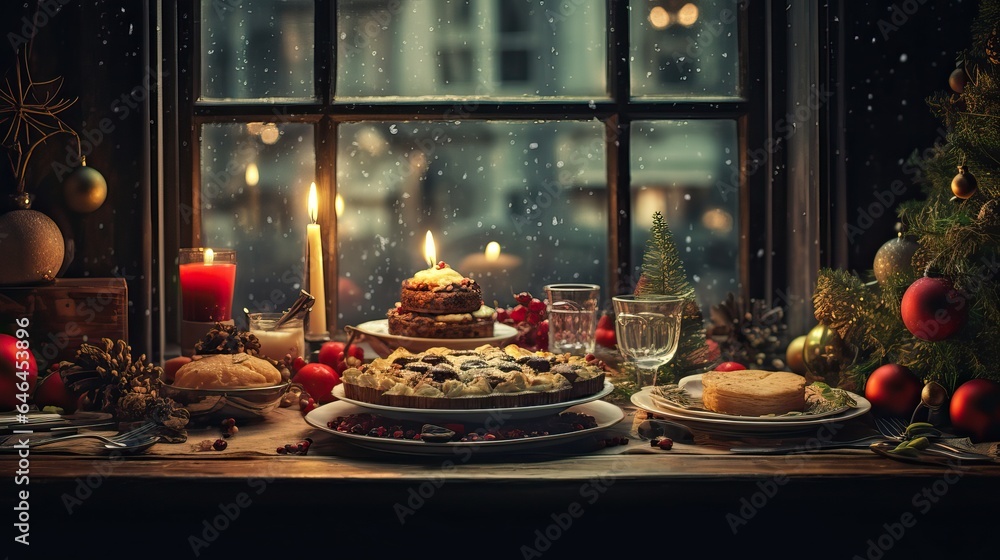 Christmas decoration on the table