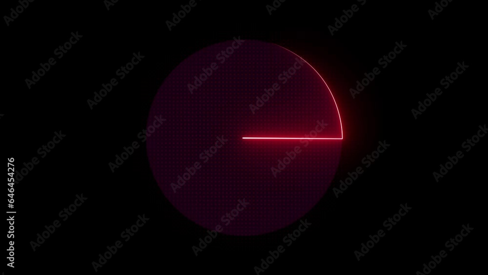 Neon light radar screen and radio waves animation on black background . Neon light radar screen and radio waves animation on black background .