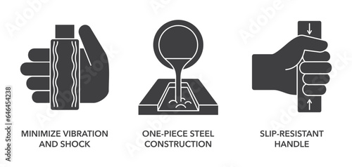 Minimize vibration, one-piece steel, slip-resist